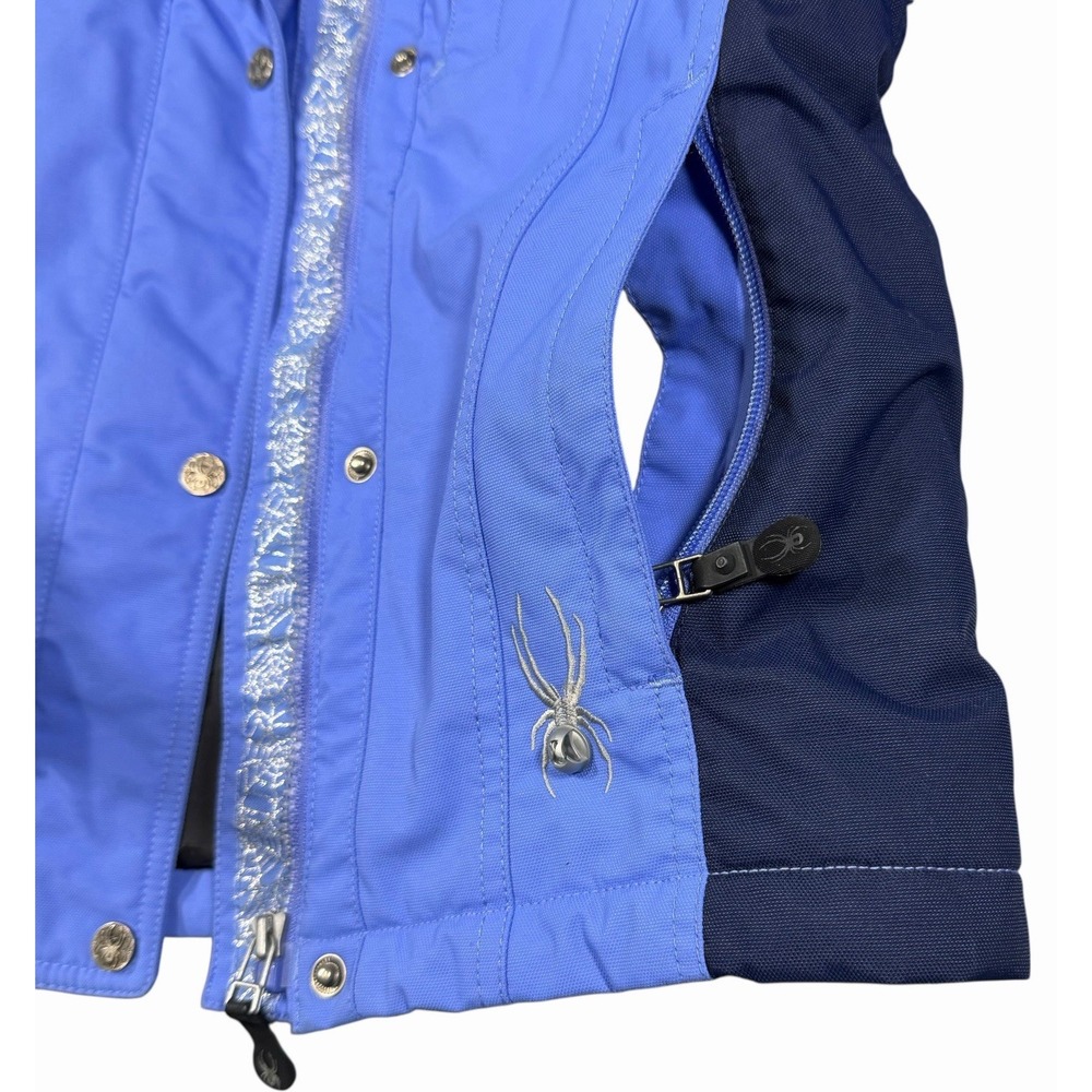 Spyder Jacket Girls 10 Purple Hooded Insulated Ski Snowboard Waterproof Coat - Picture 14 of 16